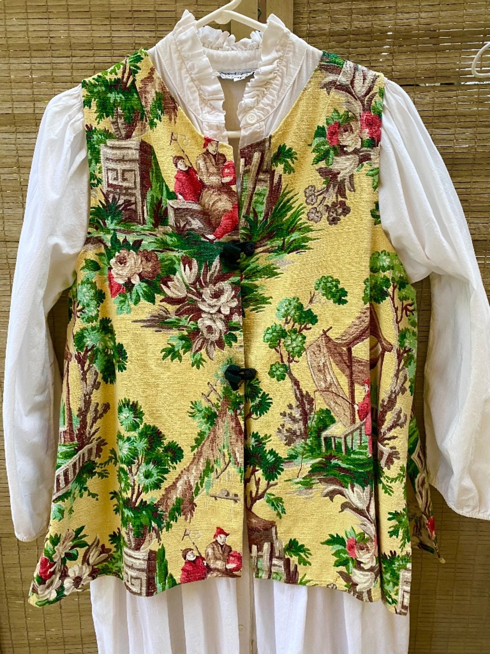 OOAK top tunic made with colorful vintage barkcloth…med